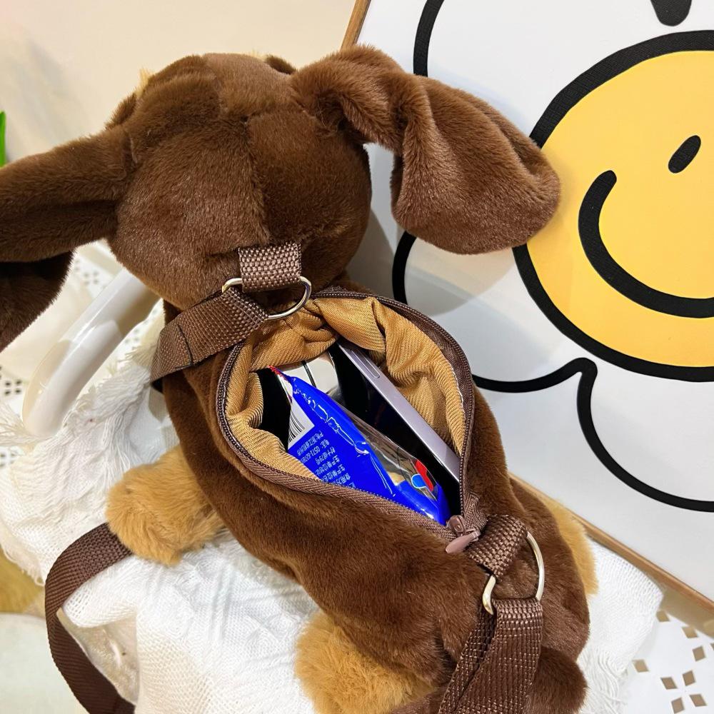 "Dachshund Crossbody Plush Toy Puppy Bag - New Style Cute Cartoon Shoulder Bag"