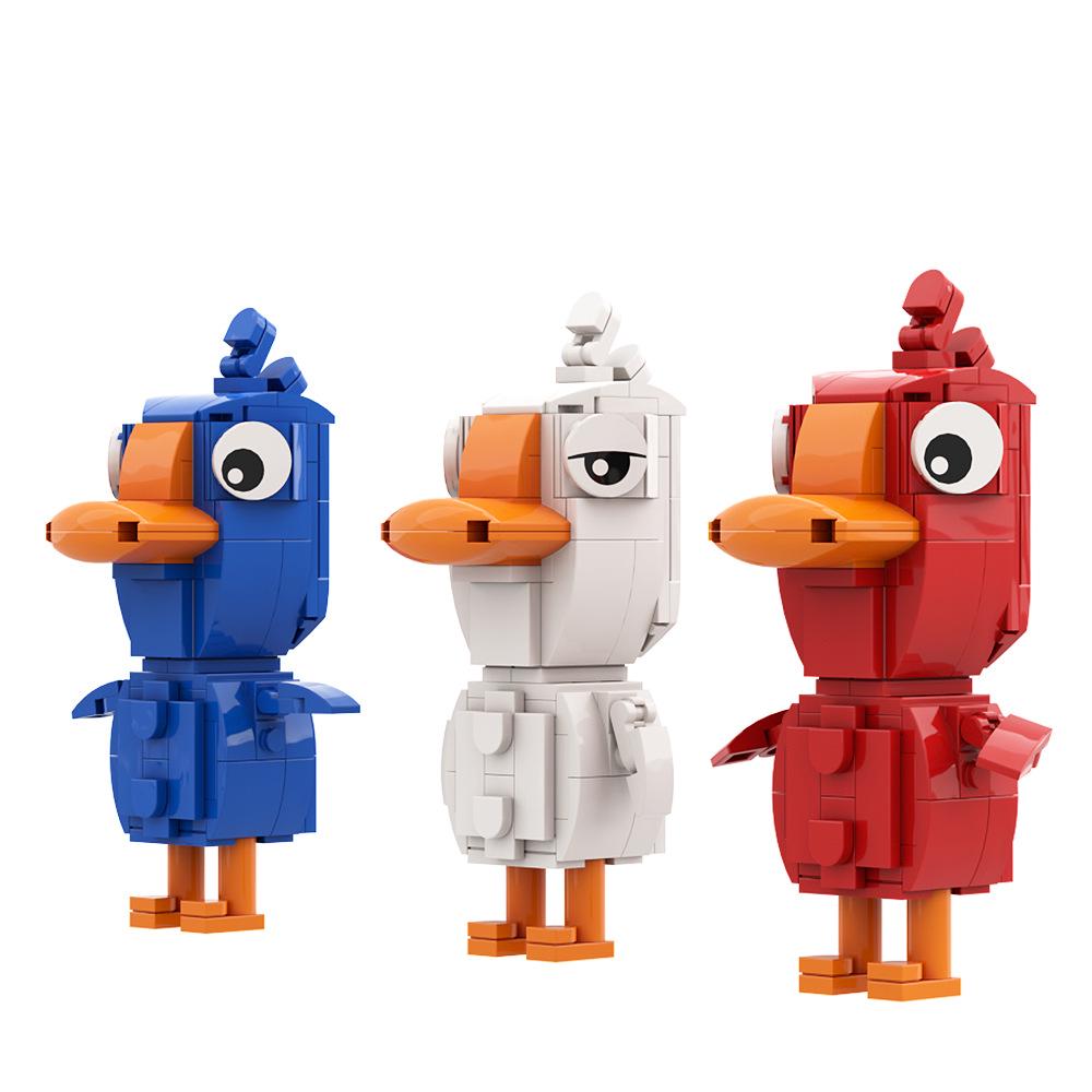 Конструктор MOC Гусь Гусь Утка - Синий, Белый, Красный - Совместим с Lego Мелкие Детали