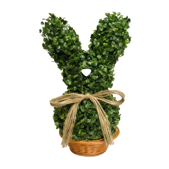 Easter Bunny Topiary Tree Rabbit Shaped Artificial Topiary with Bow Indoor Outdoor Garden Porch Easter Holiday Party Decoration