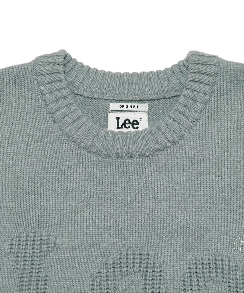 LEE Round Neck Tone-On-Tone Logo Knit Gray