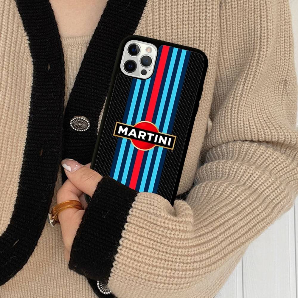 MartiniES Racing Phone Case For IPhone 17 16 15 14 13 12 11 Pro Max Plus PC+TPU Shockproof Back Cover