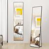 ANDWINT Width Height Wall Aluminum Mirror Black Full-length Mirror, Full-length Mirror, Wall-mounted Mirror, 28.5cm, 118.5cm, Shatterproof, Mirror,
