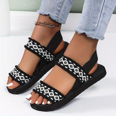 Женские сандалии на платформе с открытым носком, удобные повседневные пляжные туфли на толстой платформе для лета