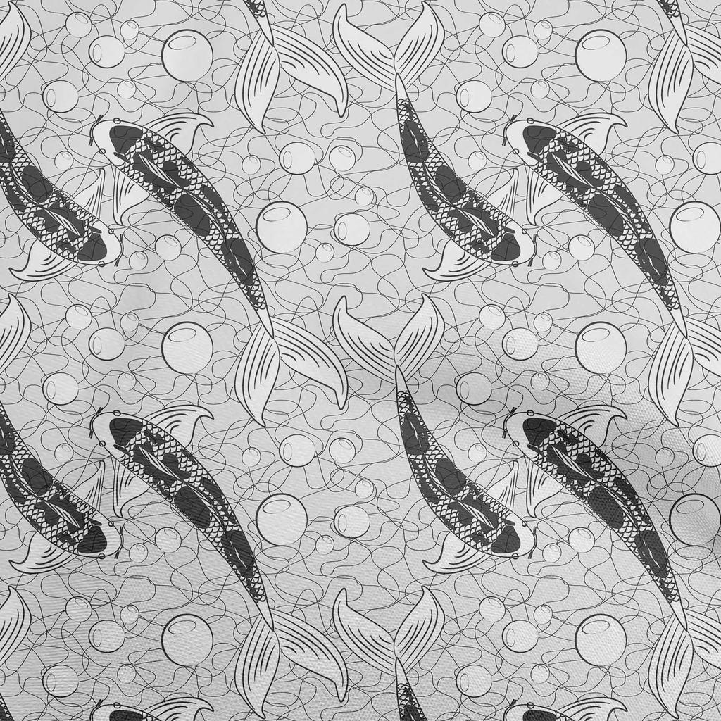 oneOone Хлопчатобумажная гибкая зеленая ткань, азиатский японский материал для шитья с рыбой кои, ткань с принтом в ярдах, 40 дюймов