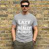 Men T-Shirt I'm Not Lazy I'm on Energy Saving Mode Creative 100% Cotton Tees Short Sleeve  T Shirts Round Neck Tops Plus Size