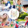 Wooden log toy  learning activity with 96 cards, 3 dice, educational toy for 4