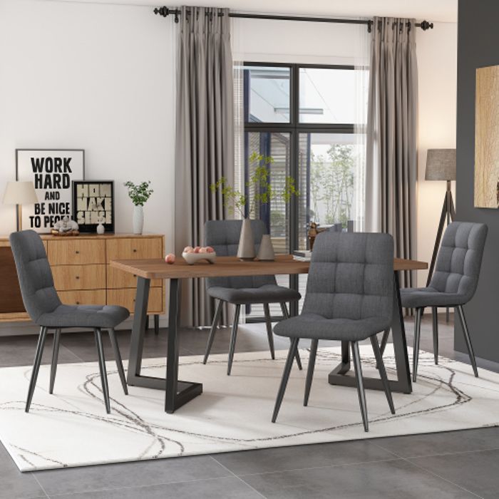 Table de salle à manger - MUVOE - 117x68 cm - Métal noir - Rectangulaire - 1 place