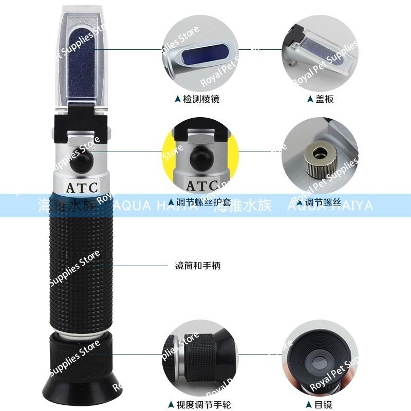 Marine Aquaculture Salinity Meter Seawater Test Density Aquarium ATC Handheld Salinity Meter Temperature Supplementary