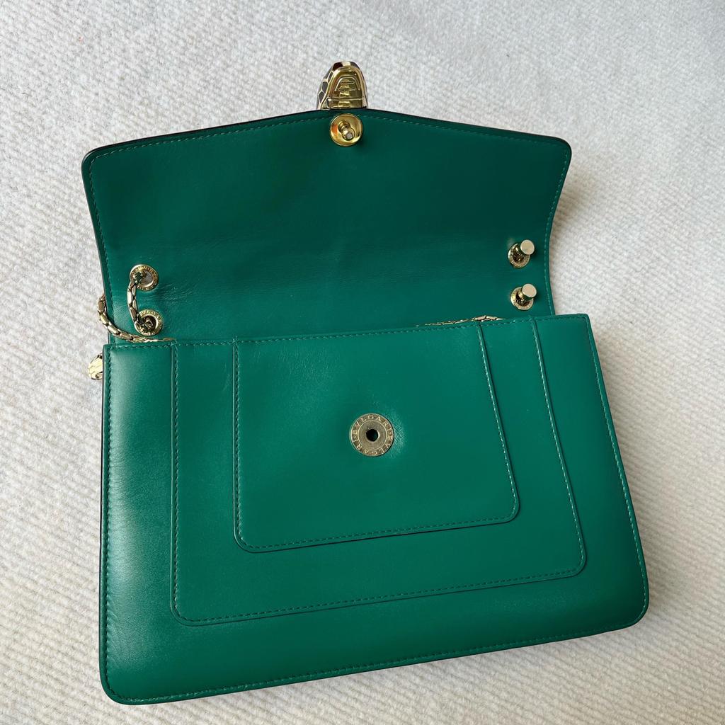[Pre-Owned] Serpenti Forever Enamel Buckle Leather Snake Head Chain Shoulder Bag - Very Good #1CSJYTX