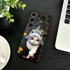 Забавный Милый Кот Чехол для Телефона Для Samsung S26,S25,S24,S23,S22,S30,S21,Ultra,Plus,FE 5G Черный Мягкий Чехол