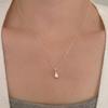 Silver925 Stone Drop Necklace (2color)