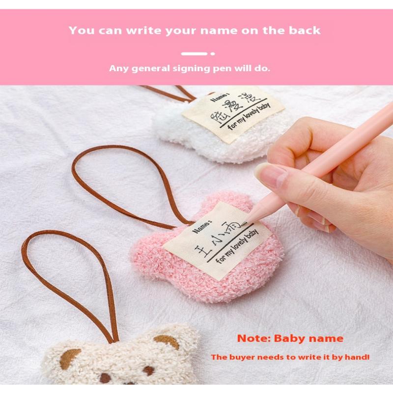 1 шт. Милая бирка для имени ребенка, мультяшная кукла-медведь, подвеска для сумки, рюкзака в детский сад, украшения для сумки новорожденного, брелоки