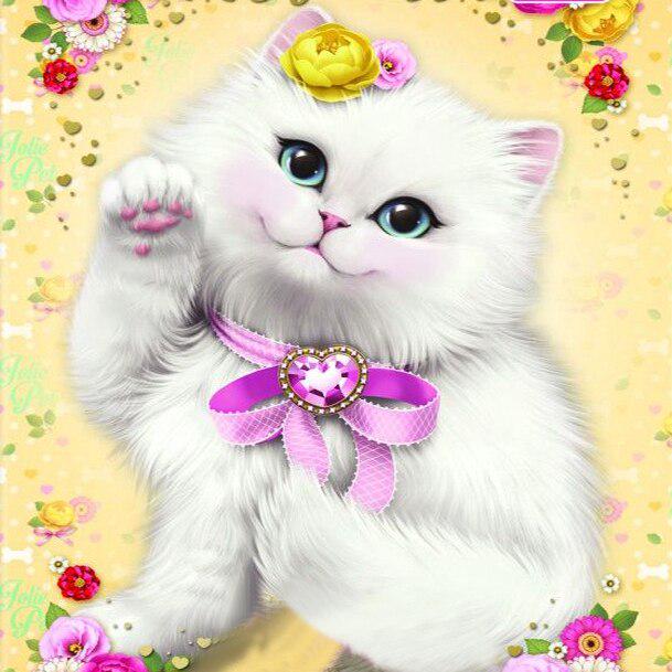 Кошка DIY 5D алмазная живопись полная круглая дрель милые животные Алмазная вышивка наборы крестиков мозаичная настенная живопись Рождественский подарок