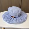 Small fresh lace fisherman hat women's summer UV protection big brim sun hat fashionable versatile foldable sun hat