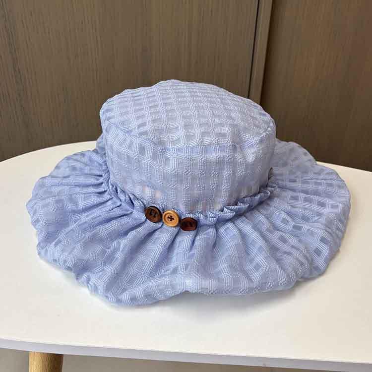 Small fresh lace fisherman hat women's summer UV protection big brim sun hat fashionable versatile foldable sun hat