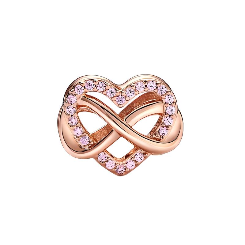 Pandora Family Eternal Pink Heart Charm Jewelry Accessories Women's Rose Gold 782246C01
