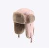 Unisex Winter Windproof Leather Aviator Hat with Warm Ear Protection