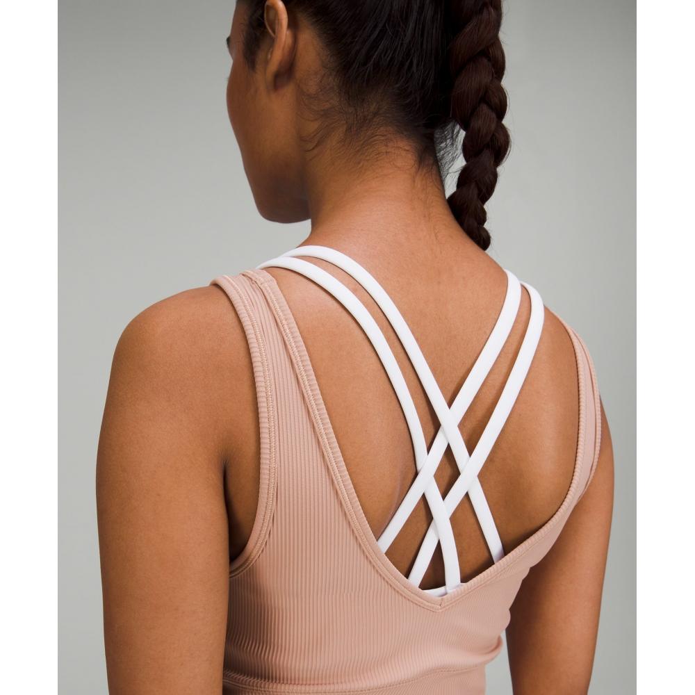 Lululemon Power Pivot Ribbed Tank Top Pink Clay