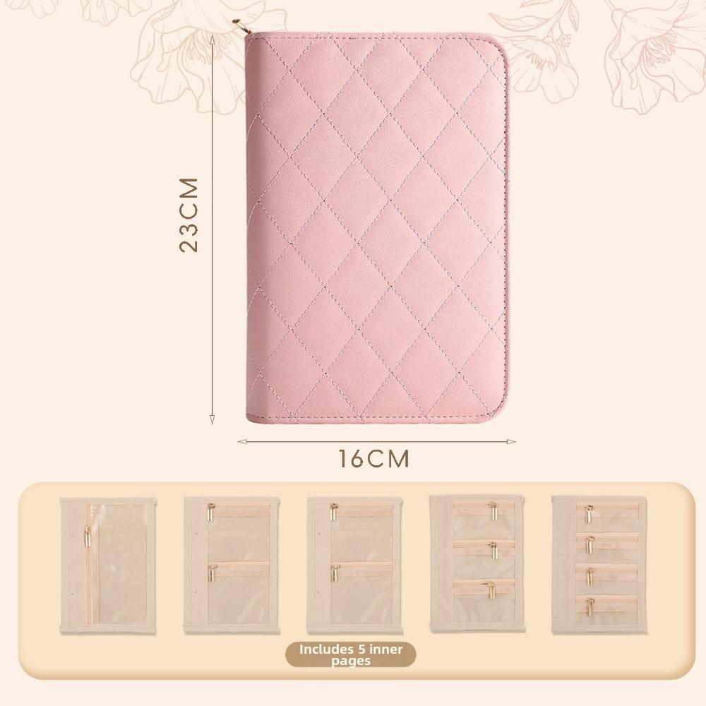 PU Leather Jewelry Storage Book Large Capacity Jewelry Organizer Roll Travel Jewelry Organizer