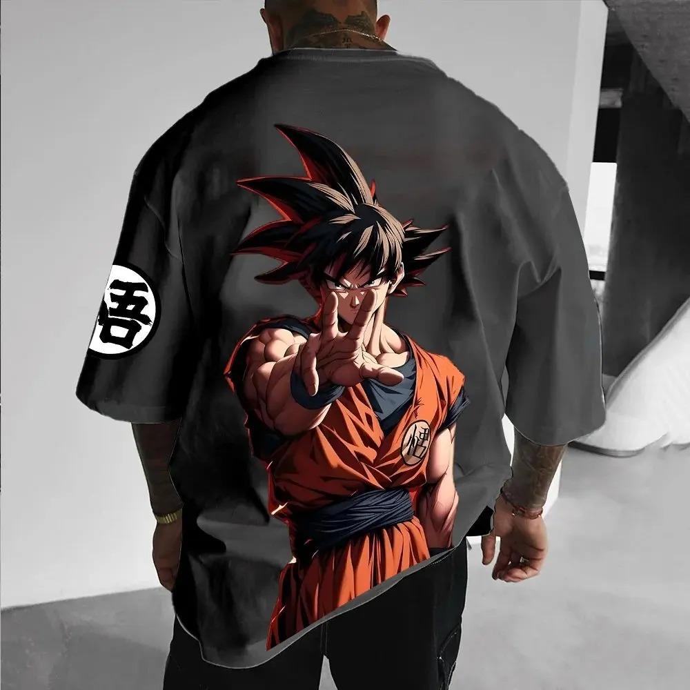 2026 Новая Горячая Распродажа Модная Футболка Dragon Ball Z Super Saiyan Son Goku Мужская Свободного Покроя Уличный Парень Летняя Повседневная Аниме Топ