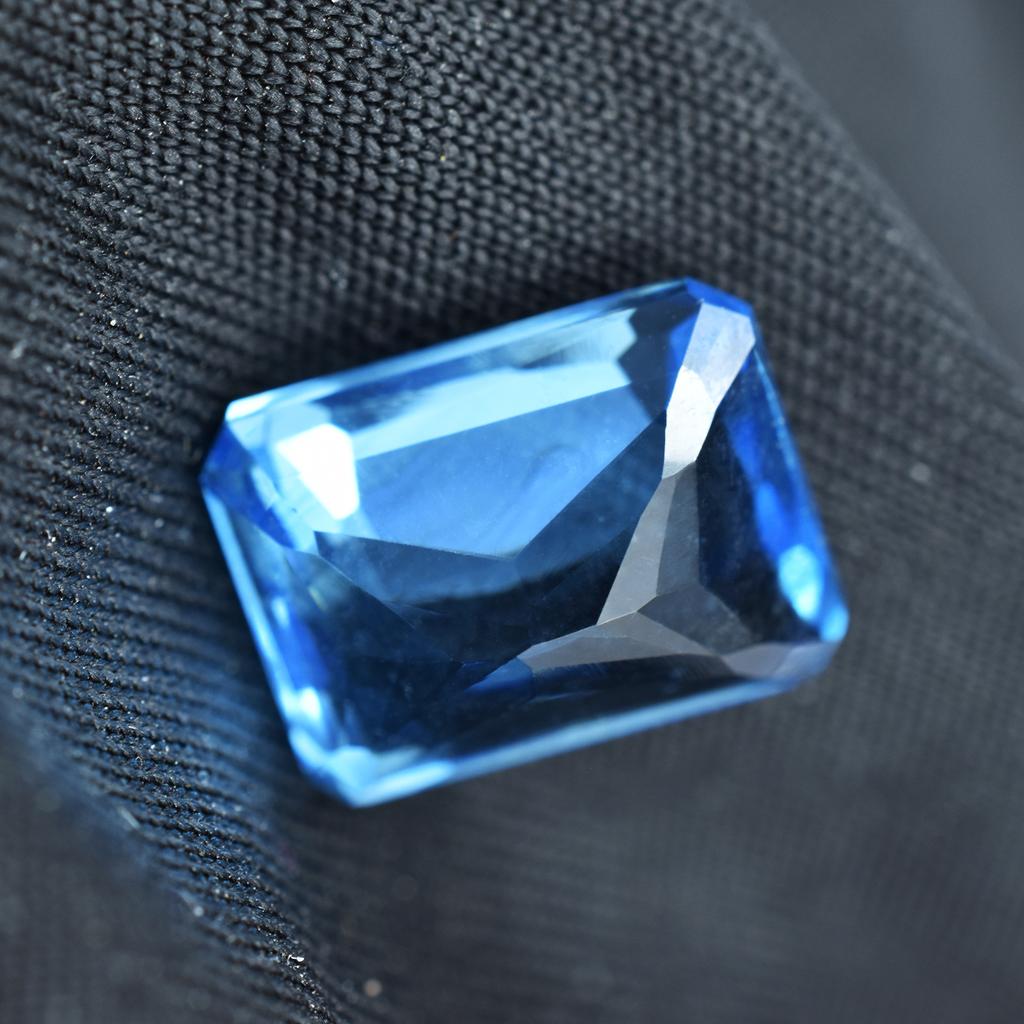 9.70 карат Натуральный сапфир СЕРТИФИЦИРОВАННЫЙ драгоценный камень Изумрудная огранка Светло-голубой Для размера кольца AR-561