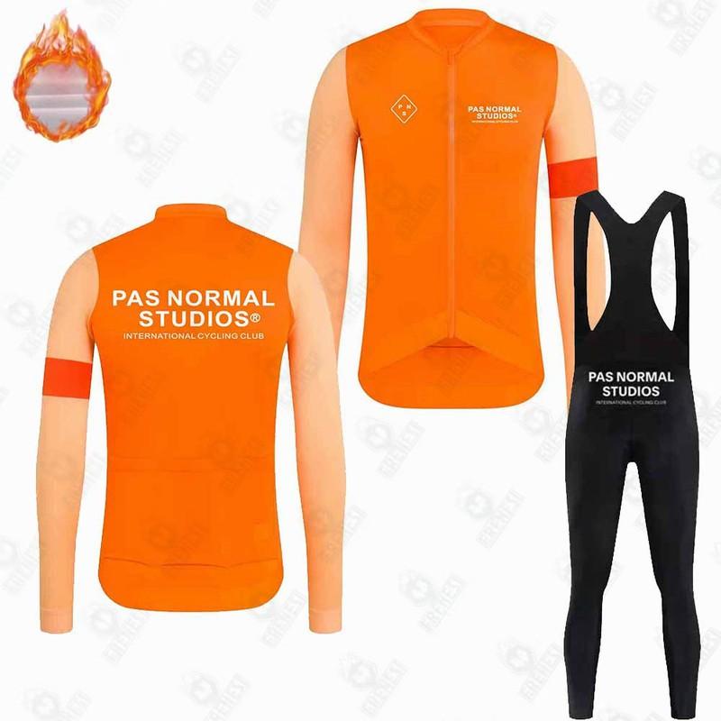 Fleece Cycling Suit Winter Long Sleeve Bib Pants Road Mountain Bike Outdoor Riding