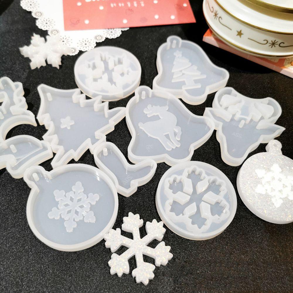 Supplies Epoxy Resin Silicone Casting Mold Christmas Mould Xmas Tree Shape Snowflake Bell Deer