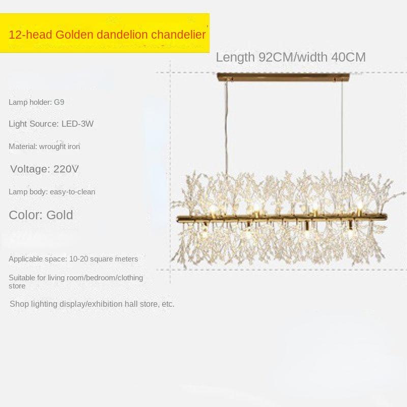 Светлячок Хрустальная лампа для столовой, простой современный светильник с одуванчиком для обеденного стола, роскошное освещение, сетка, красная люстра для ресторана