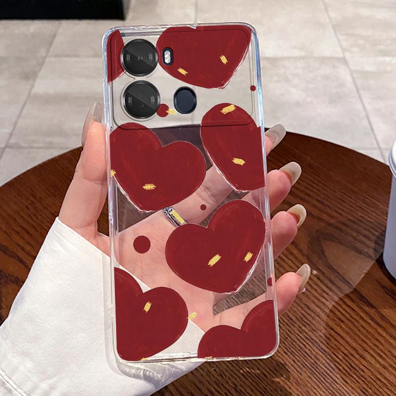 Casing For Itel P40 P662L P662LN Case Aesthetic Cute Cat Cartoon Fashion Soft Silicone Back Cover Transparent Phone Case Bumper
