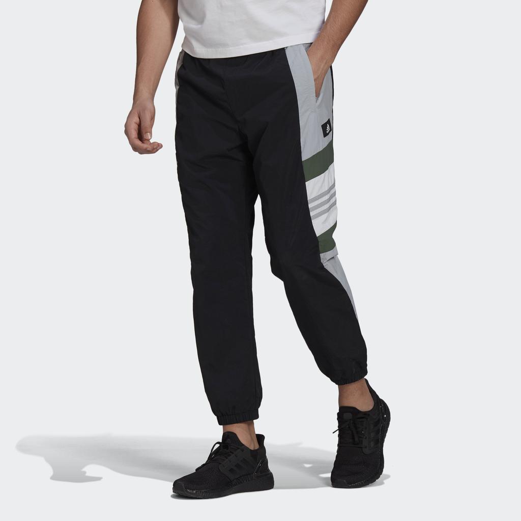 adidas Спортивные брюки с цветными блоками на кнопках, мужские, черные, GU1742