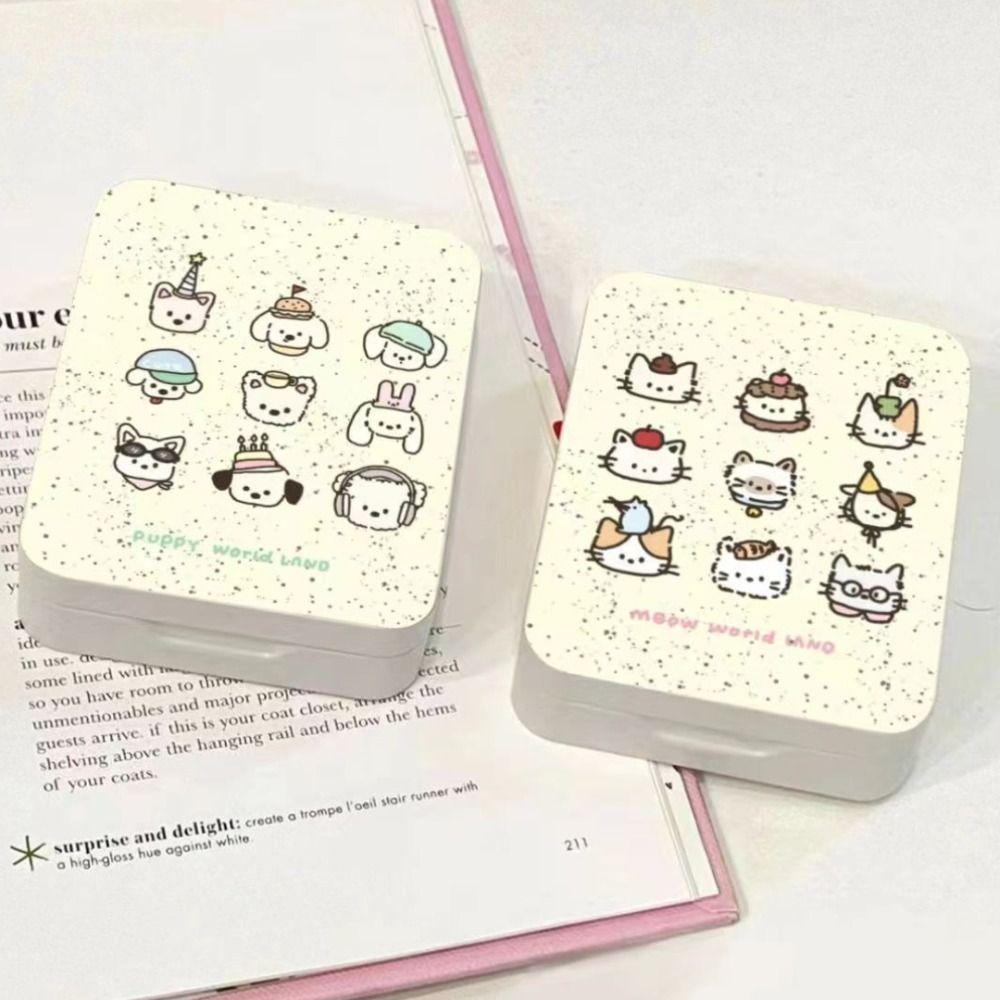 Kpop фотокарточки железный ящик для хранения милый мультяшный кот канцелярские принадлежности наклейки лента ящик для хранения