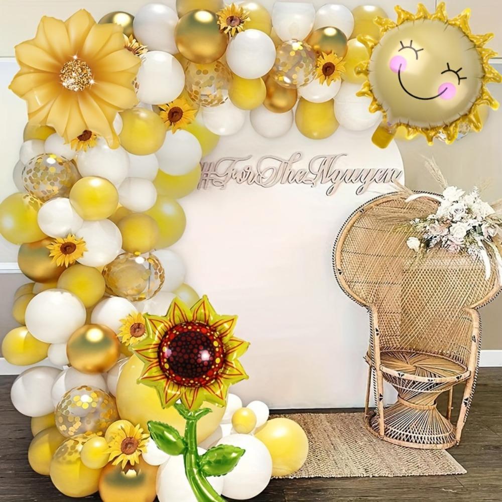 101PCS Sunflower Yellow Balloon Garland Set Is Perfect for Birthday Anniversary Wedding Indoor and Outdoor Party Decorations 5