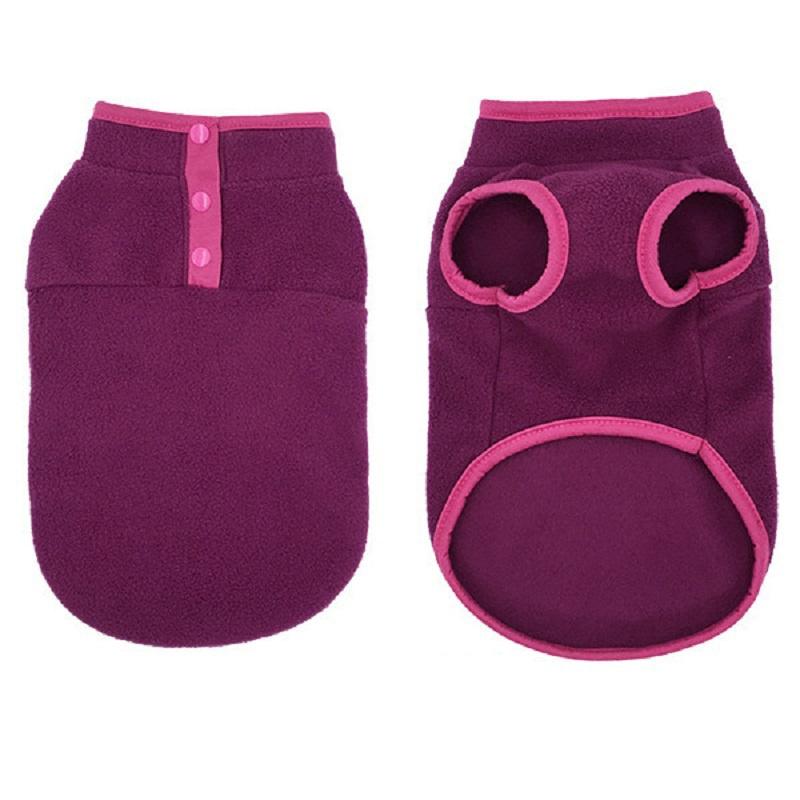 Одежда для домашних животных Осень-зима Легкий флис для маленьких и средних собак Повседневный свитер Теплый толстый Открытая пуговица Одежда для щенков и кошек