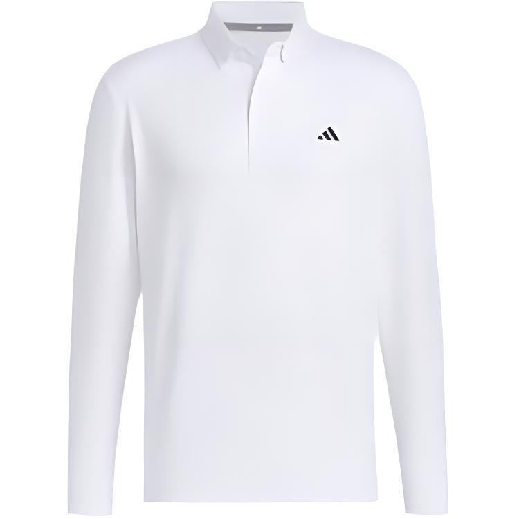 Adidas Golf Series Logo Pattern Outdoor Casual Sports Long Sleeve Polo Shirt Men Polo Shirts White IM7292