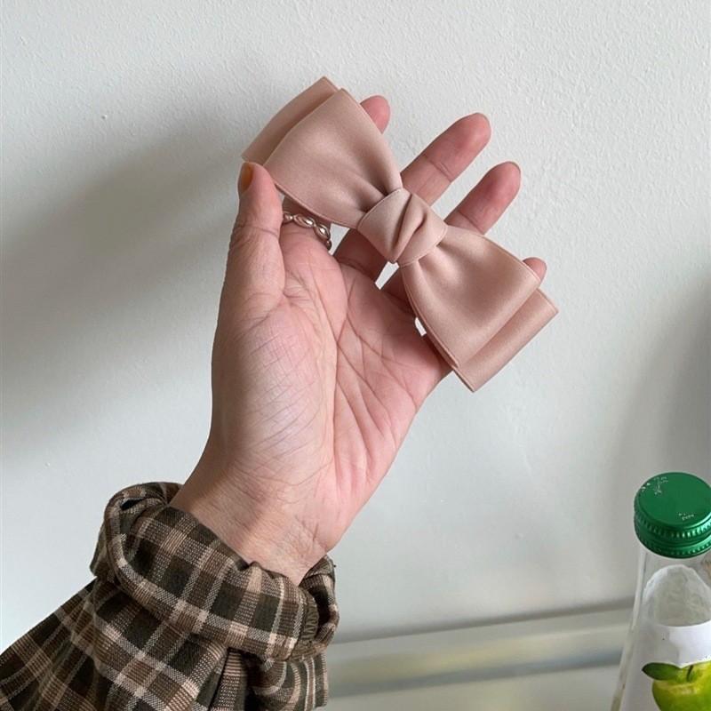 1 шт., новая корейская модная заколка для волос с бантом, однотонная элегантная заколка для волос, головные уборы, аксессуары для волос для девочек и детей