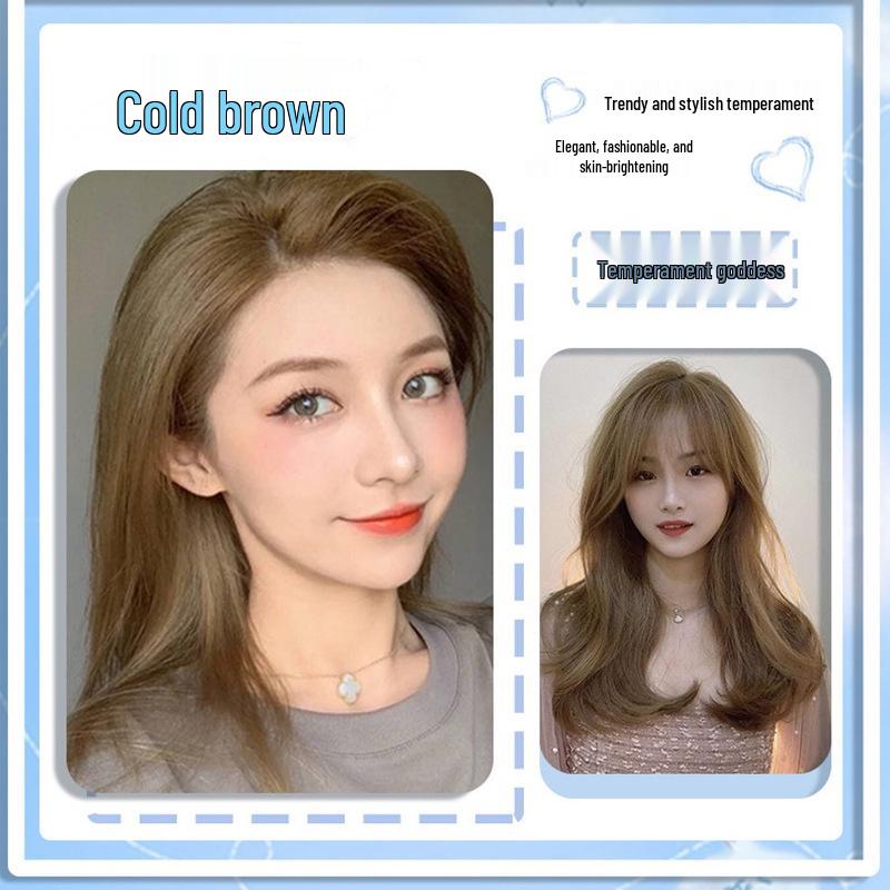 2026 Краска для волос: Серо-коричневый лен, цвет черного чая, с пользой для ухода за волосами