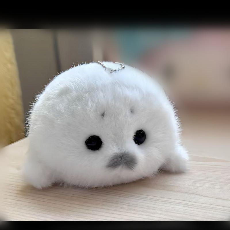 Kawaii Plush Seal Doll Cute Pet Hanging Toy Realtic Cartoon Animal Pendant Soft PP Cotton Filled Fabric Art Toy for Adult Kids