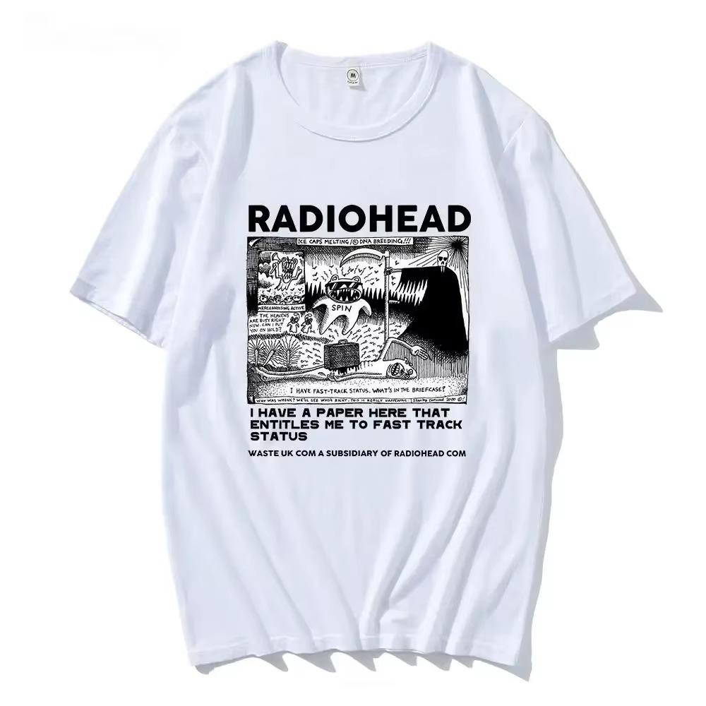 Radiohead Graphic Men Print T-Shirt Hip HopT Shirt Fashion Casual Crew Neck Short Sleeve Plus Size T Shirt Unisex Tee