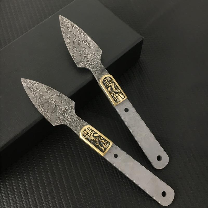 Thousand Layer Damascus Steel Tea Needles Semi-finished Blank Household DIY Teaware Accessories Hand Tool Parts