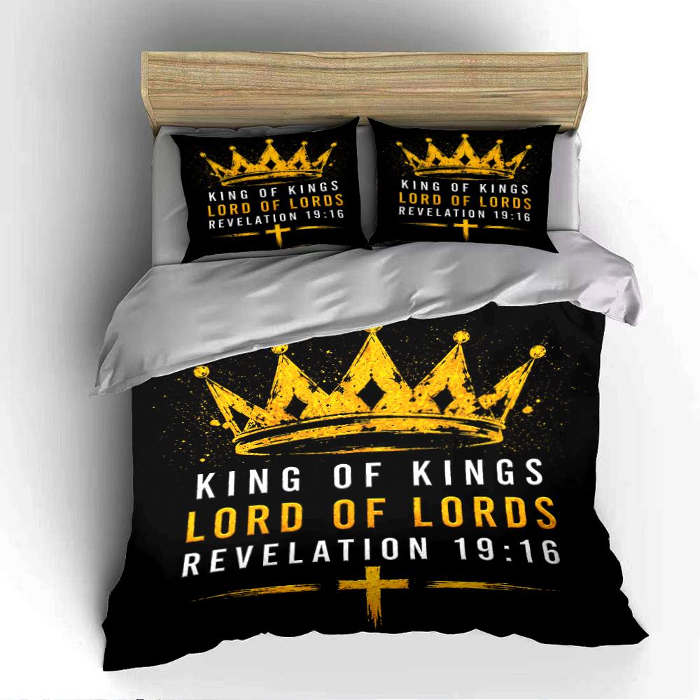 King of Kings Revelation 19:16 Set Bedding set (1 duvet cover, 2 pillowcases, duvet not included)