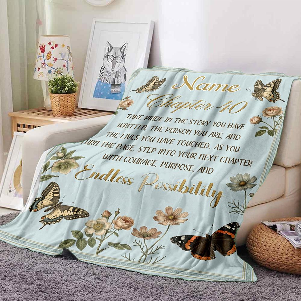 Embrace Next Chapter Courage Customize Your Name Blanket Soft Lightweight And Portable Suitable For All Seasons It'S Perfect For Picnics Sofas Offices