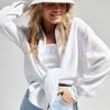 Cotton Shirts Office Lady Lady Long Sleeve Loose Tops Crepe Women's Spring Summer Comfortable Loose Shirts