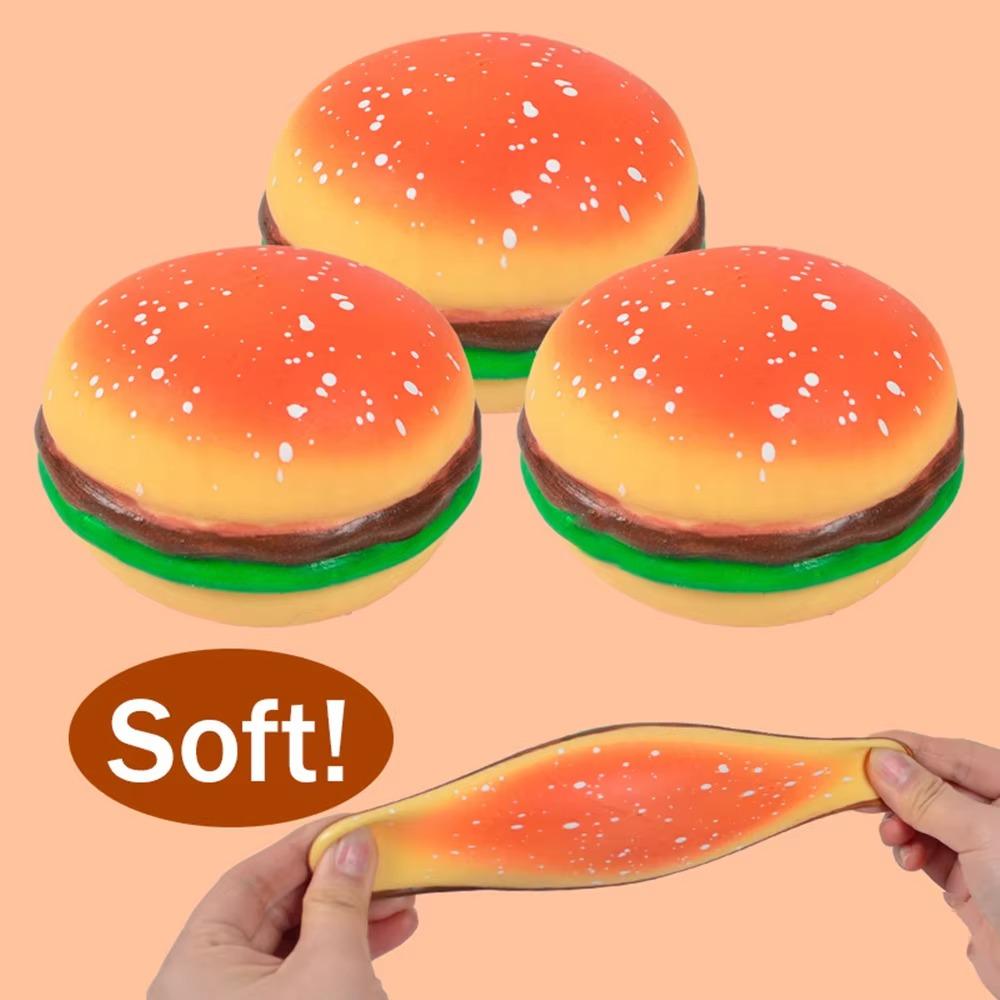 Toast Sliced Bread Stress Toy Simulated Hamburger Biscuit Squishes Toy Sensory Fidget Toys For Kids & Adult Funny Squeeze Toy