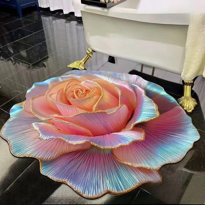 Высококачественный Цветочный Напольный Коврик, Нескользящий и Впитывающий Влагу Коврик для Дивана в Гостиной, Бытовой Коврик для Ванной Комнаты и Кухни