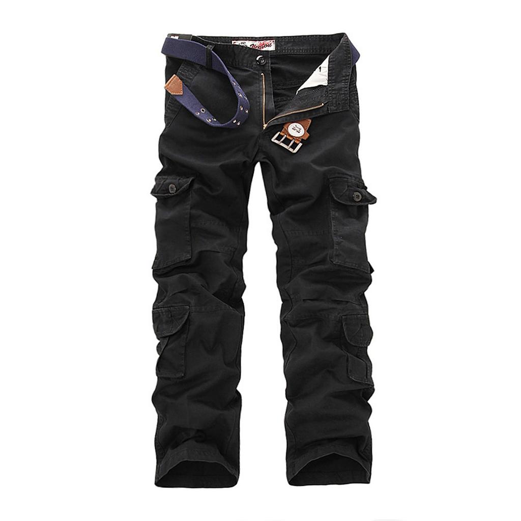 Мужские прямые рабочие брюки повседневные брюки однотонные камуфляжные комбинезоны с карманами на поясе