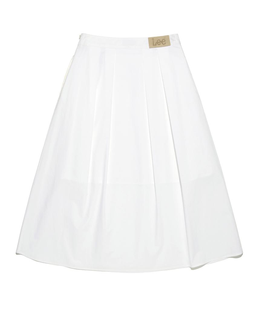 Lee Women'S Cotton Pleated Long Skirt White