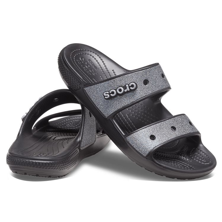 Crocs Classic Glitter II Sandal Black Unisex Sneakers 207769-001