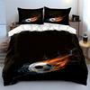 Flaming soccer ball design. Bedding sets Duvet cover sets Duvet covers Pillowcases(1 * Duvet Cover 2 * Pillowcases without duvet insert)