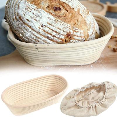Корзина для расстойки теста, домашняя миска для теста, овальная корзина для расстойки хлеба, ручная плетеная корзина из ротанга и вкладыши для домашней кухни, выпечки
