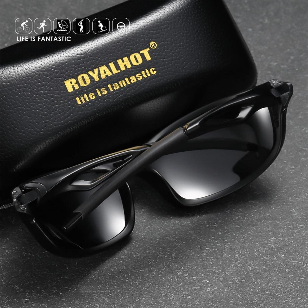 Royalhot Поляризованные спортивные солнцезащитные очки унисекс с полой оправой, винтажные солнцезащитные очки, очки в стиле ретро, солнцезащитные очки, UV400
